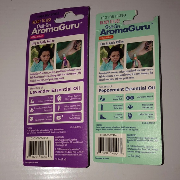 (2) Aroma Guru Roll-Ons (Lavender & Peppermint) - Picture 2 of 2